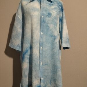 Zara Light Blue Textured Shirt
